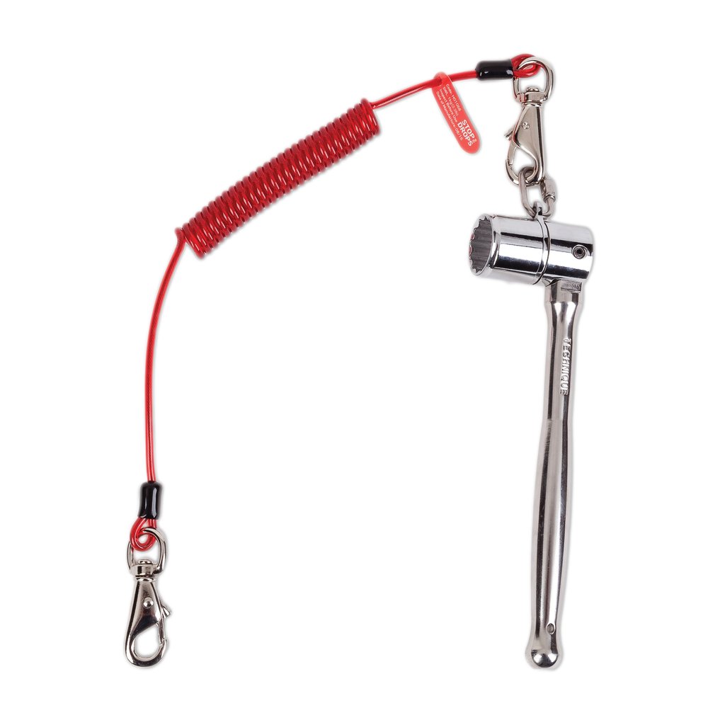 Stainless Steel Scaffold Key 7/16 With Coil Single-Action Tether